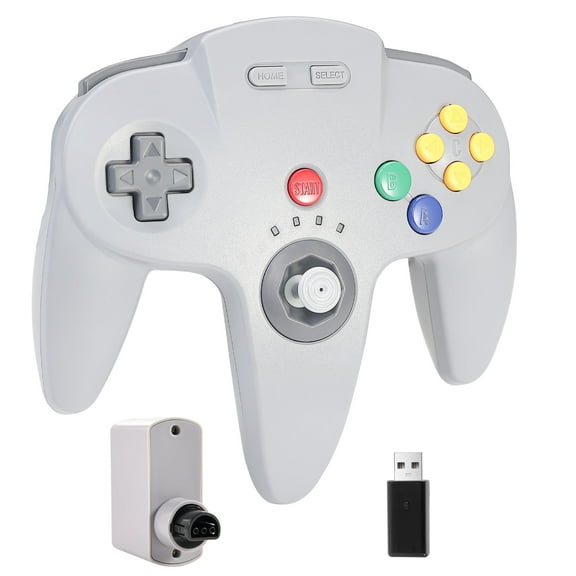 Luxmo Wireless 2.4G N64 Controller Game Pad Joystick for N64 Game System/Switch PC Mac