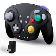 Luxmo Wireless GameCube Controller, 2.4GHZ Remote Wireless Joystick Controller Gamepad Compatible with NGC System Video Console Black