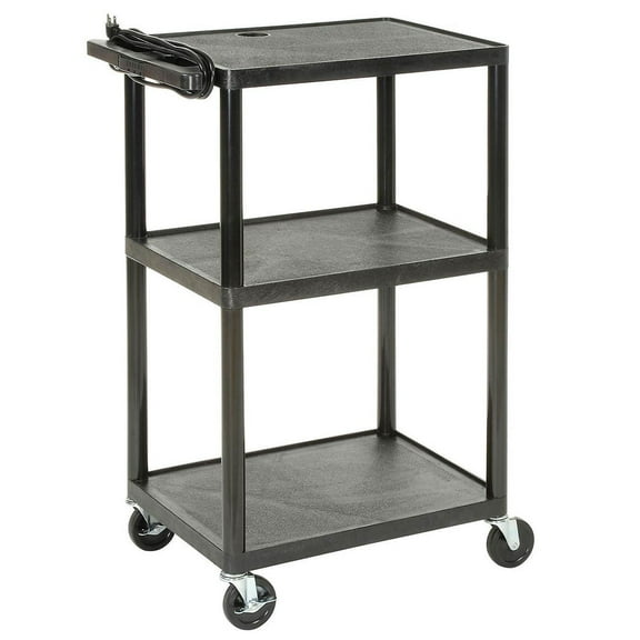 Luxor Plastic Audio Visual & Instrument Cart 32 X 24 X 40 Three Shelves