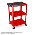 thumbnail image 1 of Luxor LEADER™ Adjustable-Height Three-Shelf Media Utility Cart, 24" W x 18" D, Red, 1 of 5