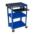 thumbnail image 1 of Luxor Leader 18" x 24" Adjustable Height Metal Utility Cart with Pull Out Shelf - Royal Blue, 1 of 7