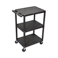 thumbnail image 1 of Luxor 18" x 24" Three Shelf Flat Utility Cart - Black, 1 of 2
