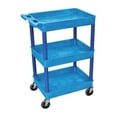 thumbnail image 1 of Luxor 18" x 24" Three Shelf Tub Utility Cart - Blue, 1 of 2