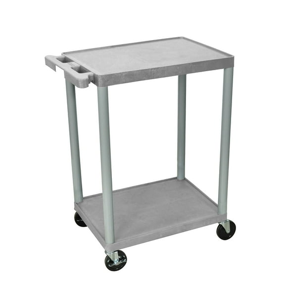 Luxor 300 lb. 24" x 18" 2-Shelf Grey Utility Cart