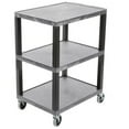 thumbnail image 1 of Luxor 18" x 24" x 34" Tuffy Three Shelf Flat Utility Cart - Gray With Black Legs, 1 of 4