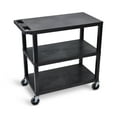 thumbnail image 1 of Luxor 18" x 32" Three Shelf Flat Utility Cart - Black, 1 of 2