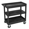 thumbnail image 1 of Luxor 18" x 32" Three Shelf Heavy Combination Tub/Flat/Tub Utility Cart - Black, 1 of 4