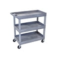 thumbnail image 1 of Luxor 18" x 32" Three Shelf Tub Utility Cart - Gray, 1 of 2