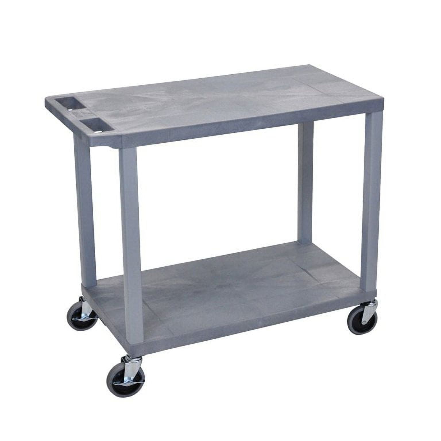 Luxor 18" x 32" Two Shelf Flat Utility Cart Gray
