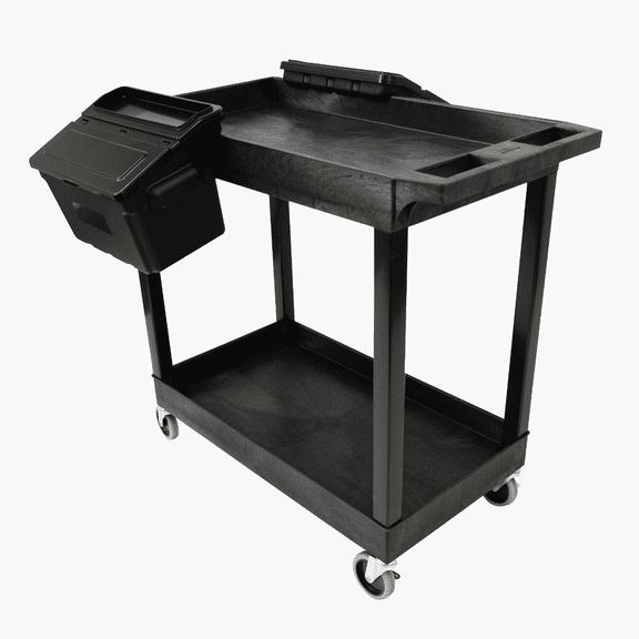Luxor Luxor Two Shelf Cart with Outrigger Bins