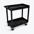thumbnail image 1 of Luxor 18" x 32" Two Shelf Tub Utility Cart With Semi-Pneumatic Casters - Black, 1 of 4