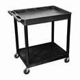thumbnail image 1 of Luxor 24" x 32" Two Shelf Combination Tub/Flat Utility Cart - Black, 1 of 2