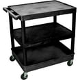 thumbnail image 1 of Luxor 24" x 32" Three Shelf Combination Flat/Flat/Tub Utility Cart - Black, 1 of 2