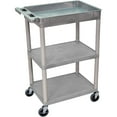 thumbnail image 1 of Luxor 24x18, One Top Tub Shelf, Two Flat Shelves Utility Cart – Gray, 1 of 5