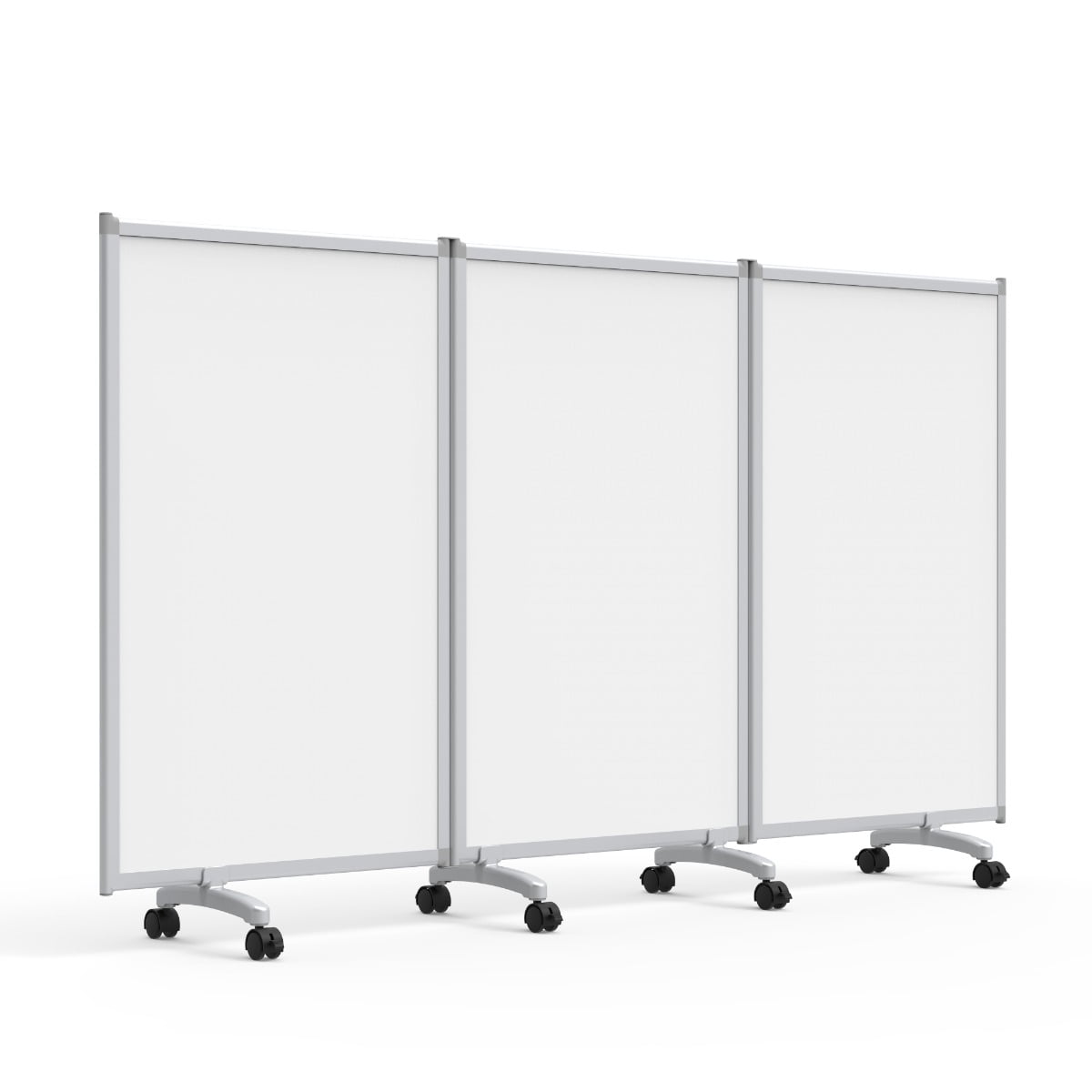 Luxor 3-Panel Mobile Magnetic Whiteboard Room Divider - 91" x 53.5"