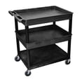 thumbnail image 1 of LUXOR TC112-B Large Tub Top/Middle and Flat Bottom Shelf Cart, 1 of 2