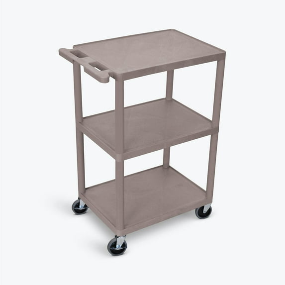 Luxor 3-Shelf Utility Cart - 36 W x 18 D x 39 H - Gray