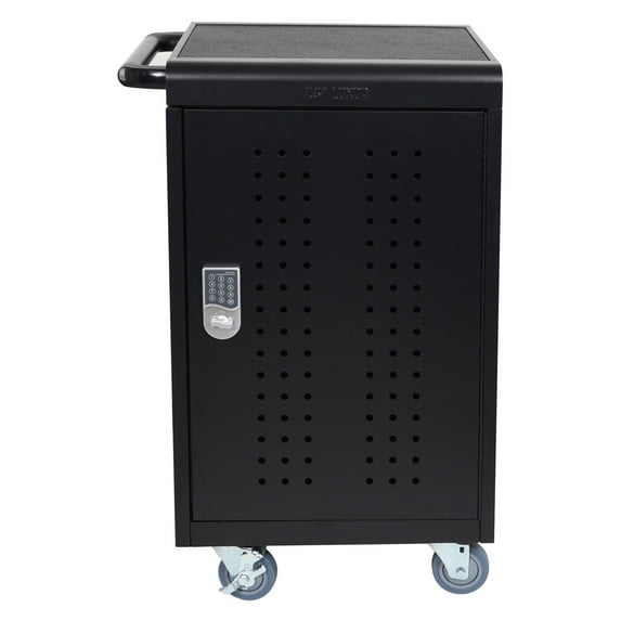 Luxor Tablet Charging Cart With Keypad Lock-Color:Black