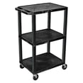 thumbnail image 1 of Luxor 300 lb. 24" x 18" 3-Shelf Black Utility Cart, 1 of 2