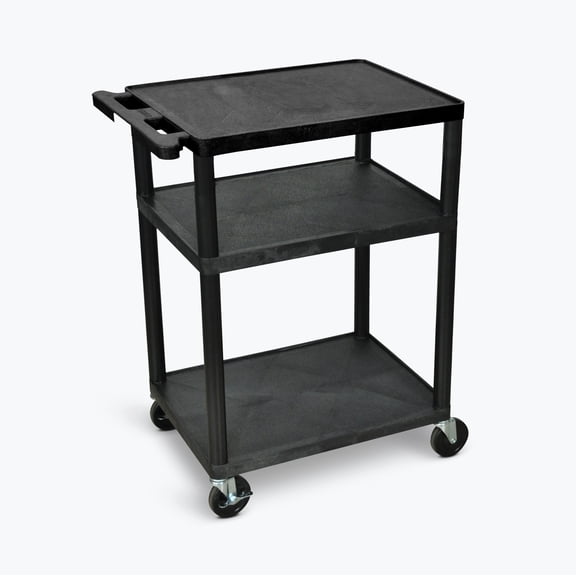 LUXOR LP34-B 34"H AV Cart - Three Shelves