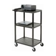 thumbnail image 1 of Luxor 18" x 24" x 34" Tuffy Two Shelf Flat Utility Cart With Electrical - Black, 1 of 4