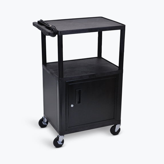 LUXOR LE42C-B 42"H AV Cart - Three Shelves Cabinet