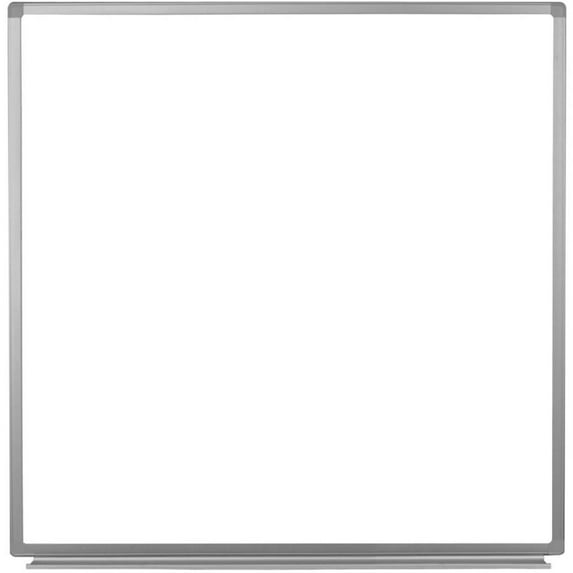 Luxor Magnetic Wall-Mounted Dry Erase Board, 48" x 48", Silver Aluminum Frame