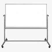 Luxor 72  x 40  Mobile Magnetic Double-Sided Ghost Grid Whiteboard - White