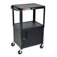 thumbnail image 1 of Luxor AVJ42C Height Adjustable Multipurpose Steel A/V Utility Cart with Locking Cabinet - Black, 1 of 2