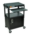 thumbnail image 1 of Luxor Adjtable Steel A/V Cart - Cabinet, Pullout-Color:Black, 1 of 6