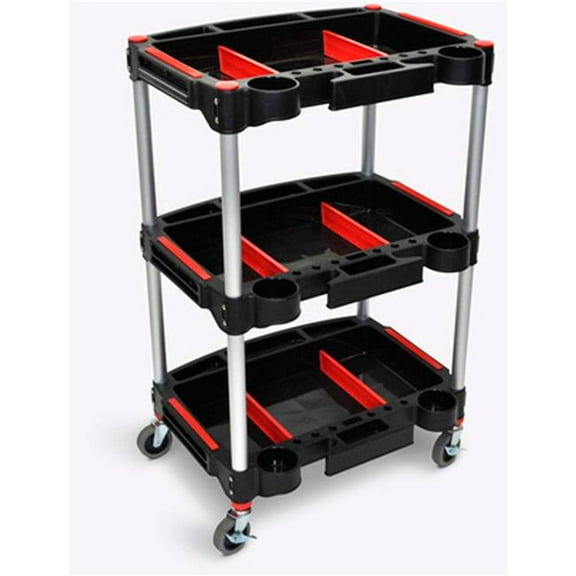 Luxor B2955935 Mechanic Cart with 3 Shelves - 22.75 x 18 x 32 in. - Black - 44 lbs