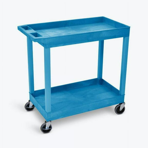 LUXOR EC11-BU 32" x 18" Tub Cart - Two Shelves