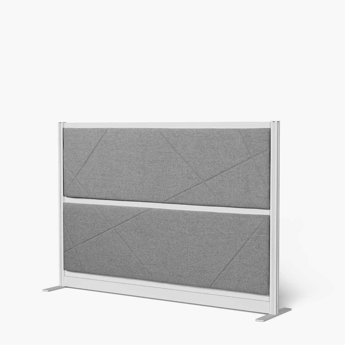 Luxor Tranquility Modular Wall Room Divider, 70" x 48", Silver Frame