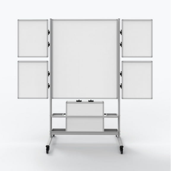 Luxor Collaboration Station - Magnetic Rolling Whiteboard with Detachable Mini Whiteboards