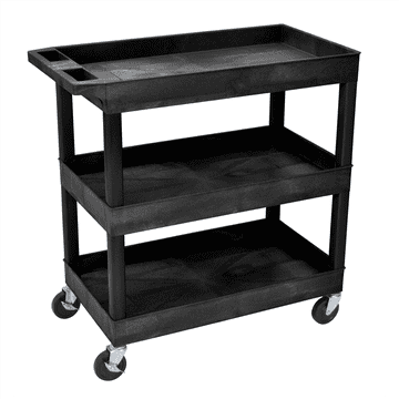 Luxor E-Series 3-Shelf Utility Cart