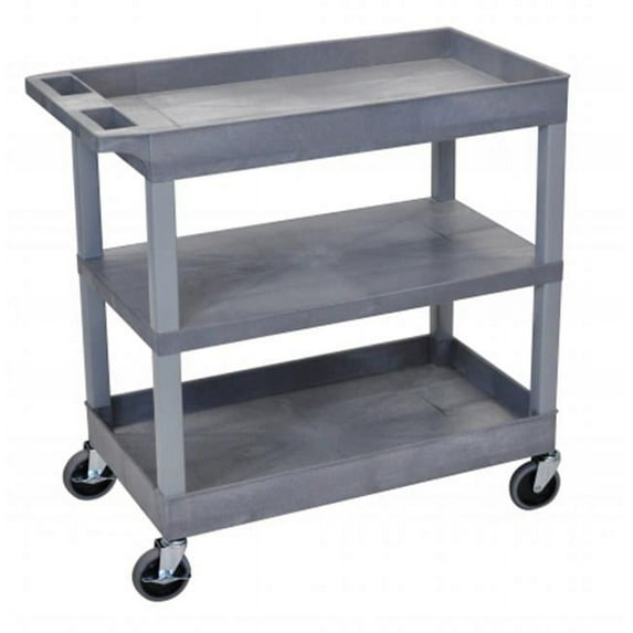 Luxor EC121-G Luxor Three Shelf Utility Cart