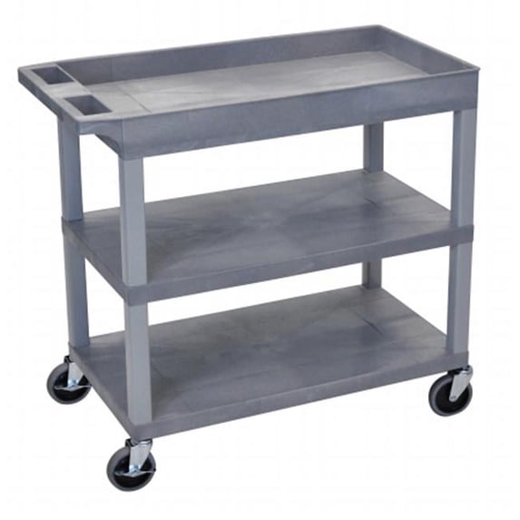 Luxor EC122-G Luxor Three Shelf Utility Cart