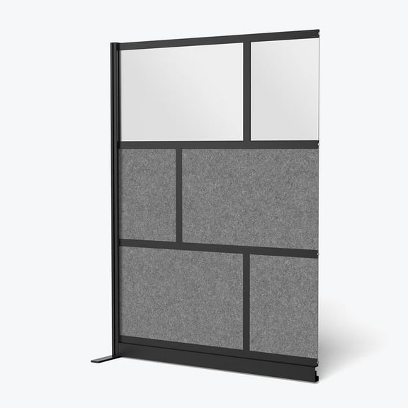 Luxor Expanse Modular Wall Room Divider System - Black Frame - 53" x 70" Add-On Wall, Freestanding