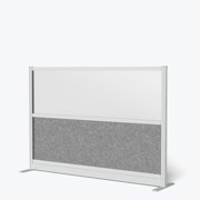 Luxor Expanse Modular Wall Room Divider System - Silver Frame - 70" x 48" Wide Panel Starter Wall, Freestanding