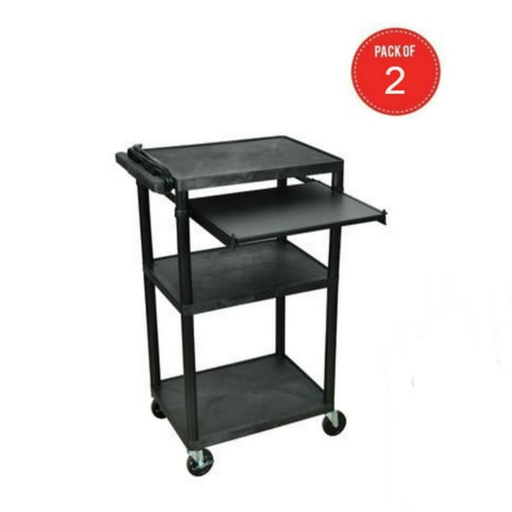 Luxor Front Keyboard Tray Audio Visual Cart (pack of 2)