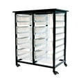 thumbnail image 1 of Luxor Furniture Mobile Bin Storage Unit - Double Row with Large Clear Bins, 1 of 6
