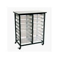thumbnail image 1 of Luxor MOBILE BIN STORAGE UNIT DOUBLE ROW WITH LARGE AND SMALL CLEAR BINS, 1 of 5