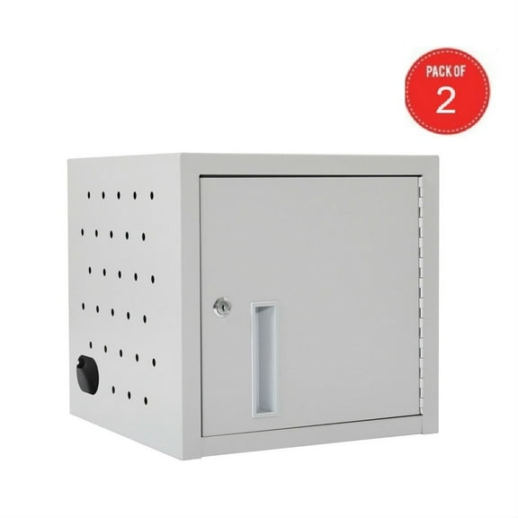 Luxor LLTMW8-G Compact 8 Outlet Wall/Desk Multi-Device Charging Station - Gray (pack of 2)