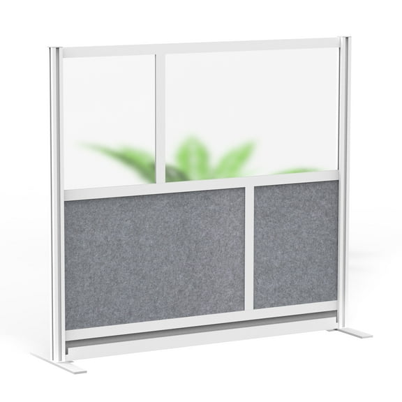 Luxor Freestanding Modular Room Divider Wall System with Built-in Cable Management Tray - 53" x 48" Starter Wall