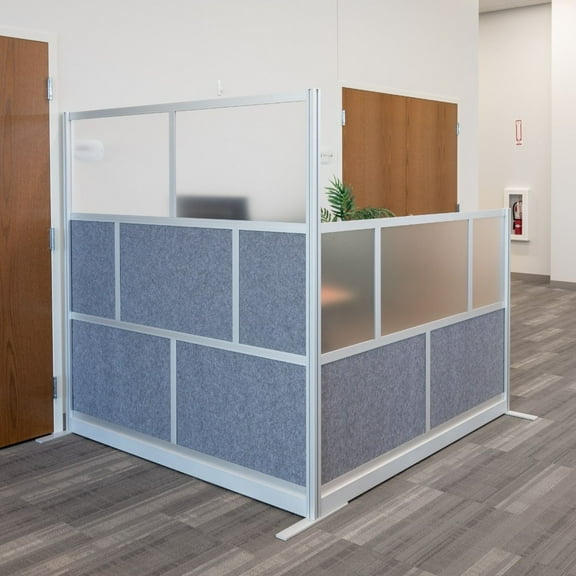 Luxor Freestanding Modular Room Divider Wall System with Built-in Cable Management Tray - 70" x 48" Add-On Wall