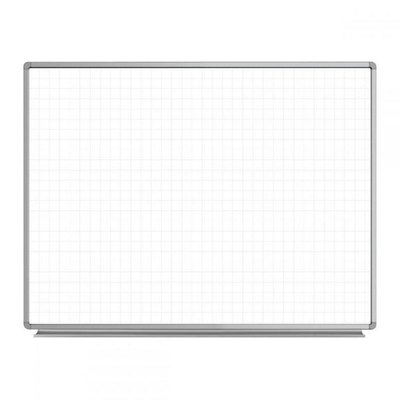 Luxor Magnetic Ghost Grid Wall-Mounted Dry Erase Whiteboard, 48" x 36"