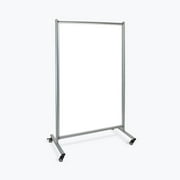 Luxor Magnetic Rolling Whiteboard Room Divider, 39" x 64", Silver Aluminum Frame