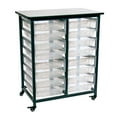 thumbnail image 1 of Luxor Mobile Bin Storage Unit - Double Row with 16 Small Clear Bins, 1 of 4