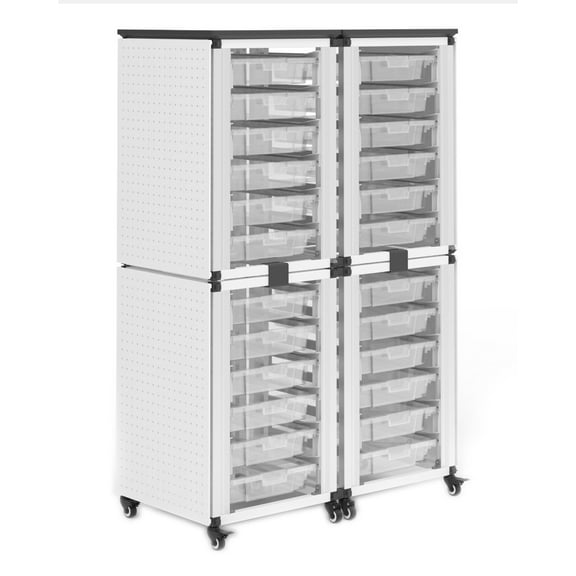 Modular Classroom Storage Cabinet - 4 stacked modules with 24 small bins