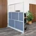 thumbnail image 1 of Luxor Workflow Modular Wall Room Divider System - Black Frame - 70" x 70" Add-On Wall with Whiteboard, Freestanding, 1 of 8